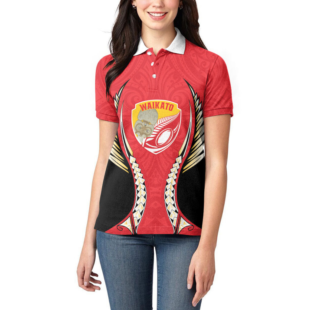 Waikato 2026 Rugby Custom Women Polo Shirt NZ Maori Silver Fern