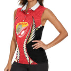 Waikato 2026 Rugby Custom Women Sleeveless Polo Shirt NZ Maori Silver Fern