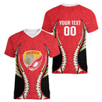 Waikato 2026 Rugby Custom Women V-Neck T-Shirt NZ Maori Silver Fern