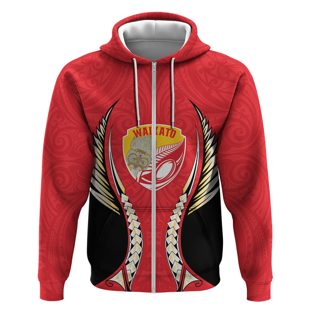 Waikato 2026 Rugby Custom Zip Hoodie NZ Maori Silver Fern