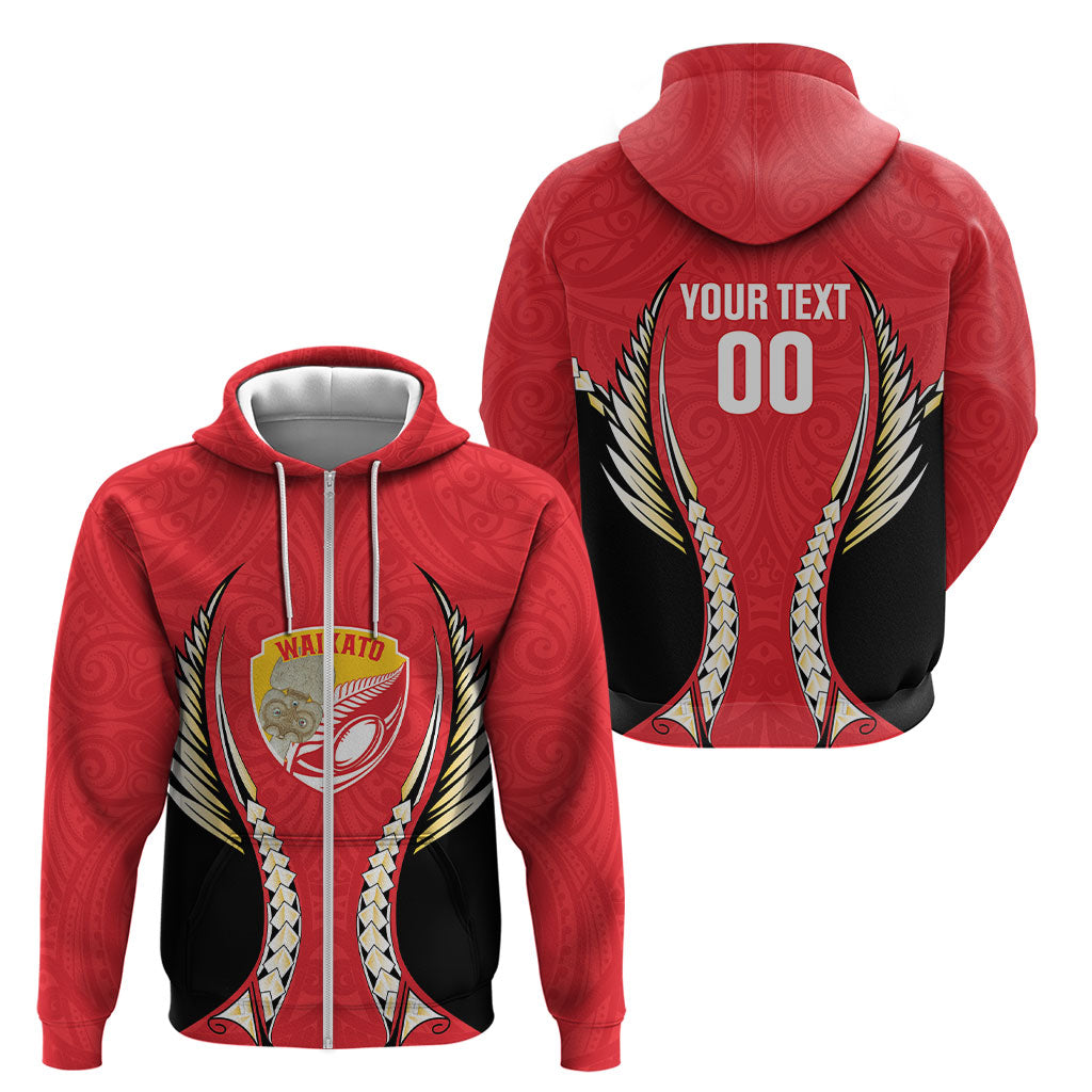 Waikato 2026 Rugby Custom Zip Hoodie NZ Maori Silver Fern