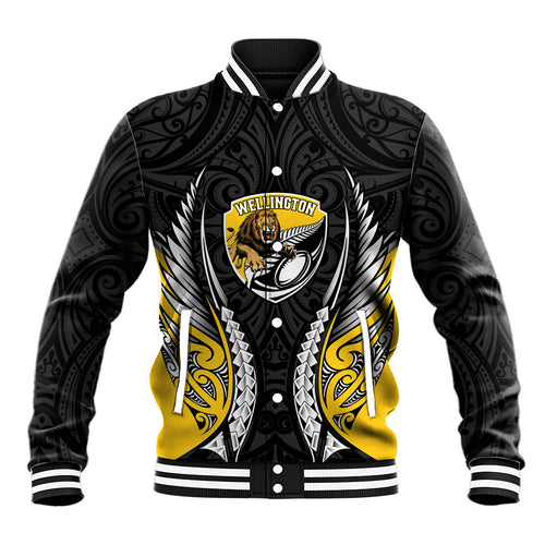 Wellington 2026 Rugby Custom Baseball Jacket NZ Maori Silver Fern
