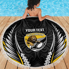 Wellington 2026 Rugby Custom Beach Blanket NZ Maori Silver Fern