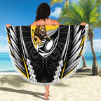 Wellington 2026 Rugby Custom Beach Blanket NZ Maori Silver Fern