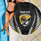 Wellington 2026 Rugby Custom Beach Blanket NZ Maori Silver Fern