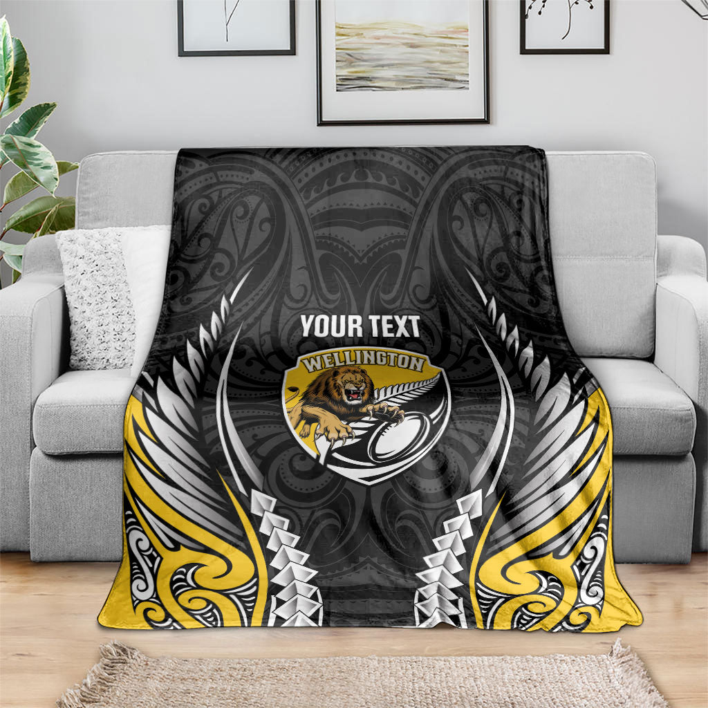 Wellington 2026 Rugby Custom Blanket NZ Maori Silver Fern
