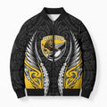 Wellington 2026 Rugby Custom Bomber Puffer Jacket NZ Maori Silver Fern