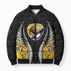 Wellington 2026 Rugby Custom Bomber Puffer Jacket NZ Maori Silver Fern
