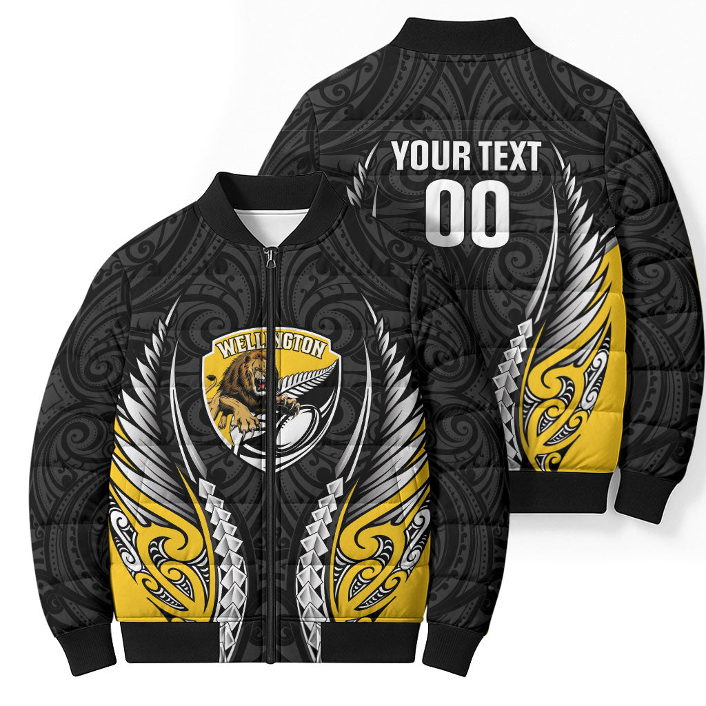 Wellington 2026 Rugby Custom Bomber Puffer Jacket NZ Maori Silver Fern