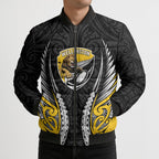 Wellington 2026 Rugby Custom Bomber Puffer Jacket NZ Maori Silver Fern