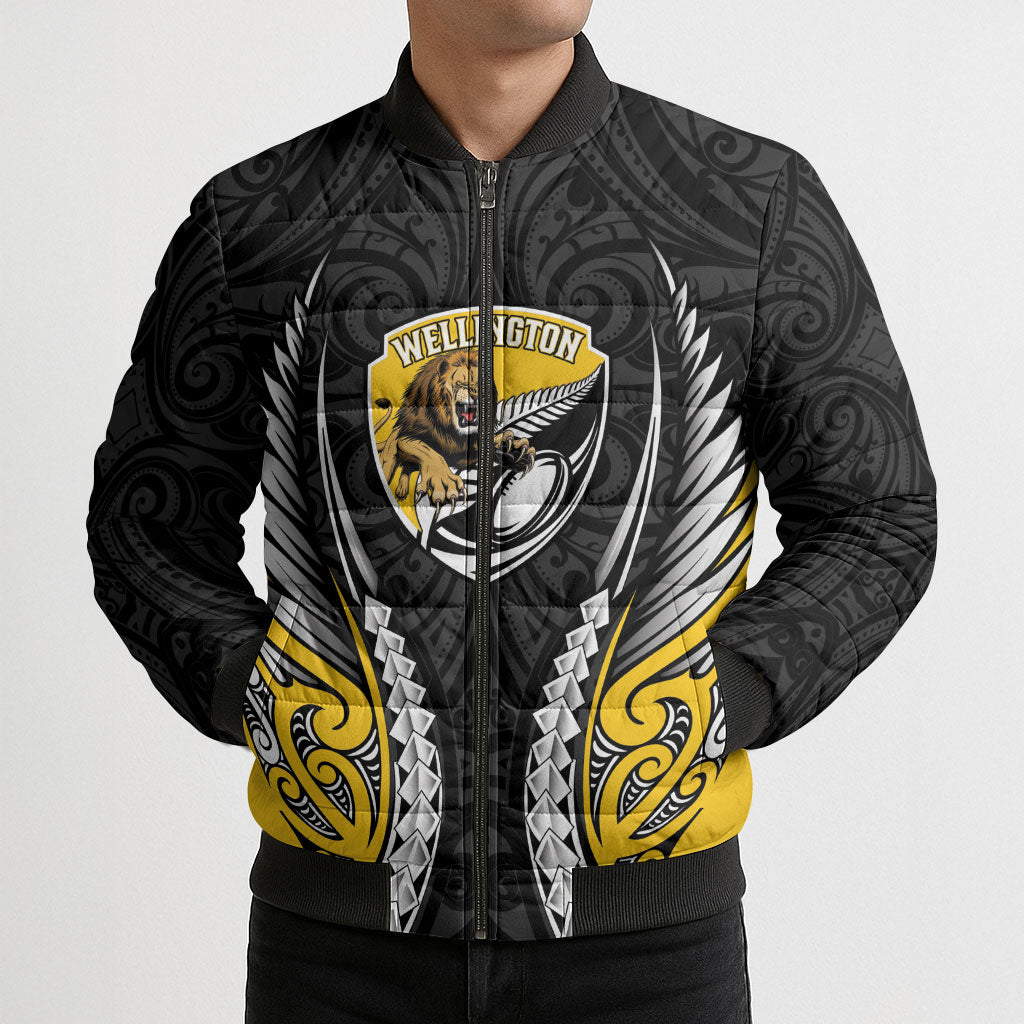 Wellington 2026 Rugby Custom Bomber Puffer Jacket NZ Maori Silver Fern