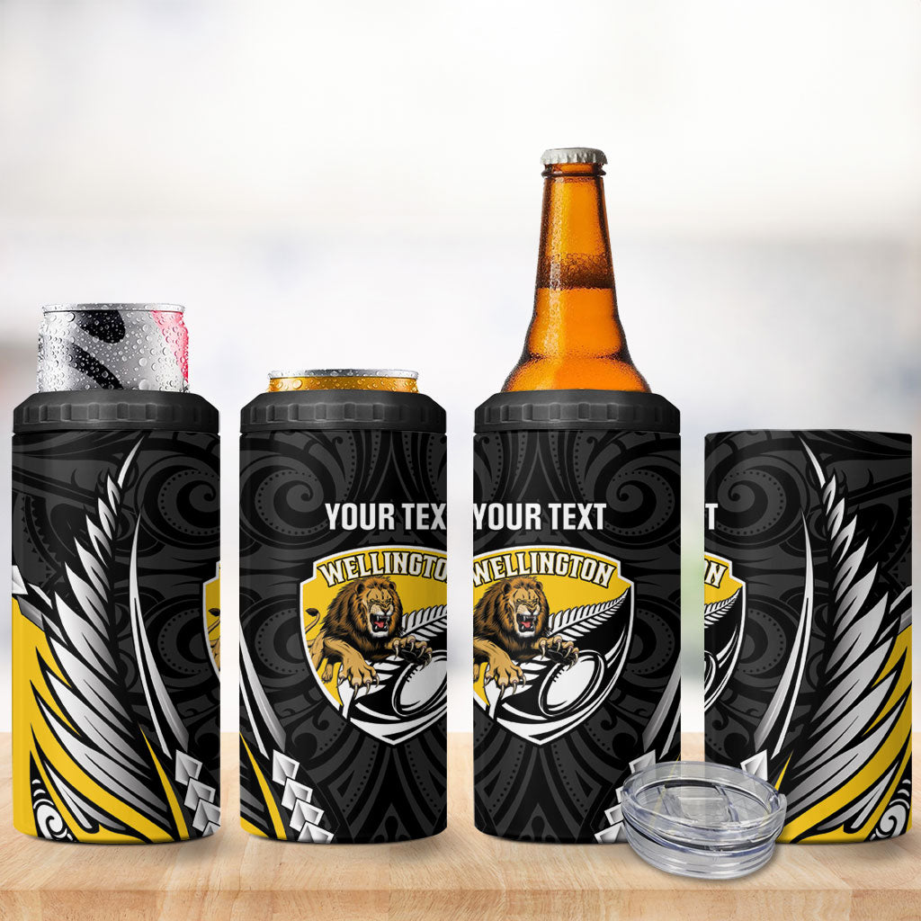 Wellington 2026 Rugby Custom 4 in 1 Can Cooler Tumbler NZ Maori Silver Fern