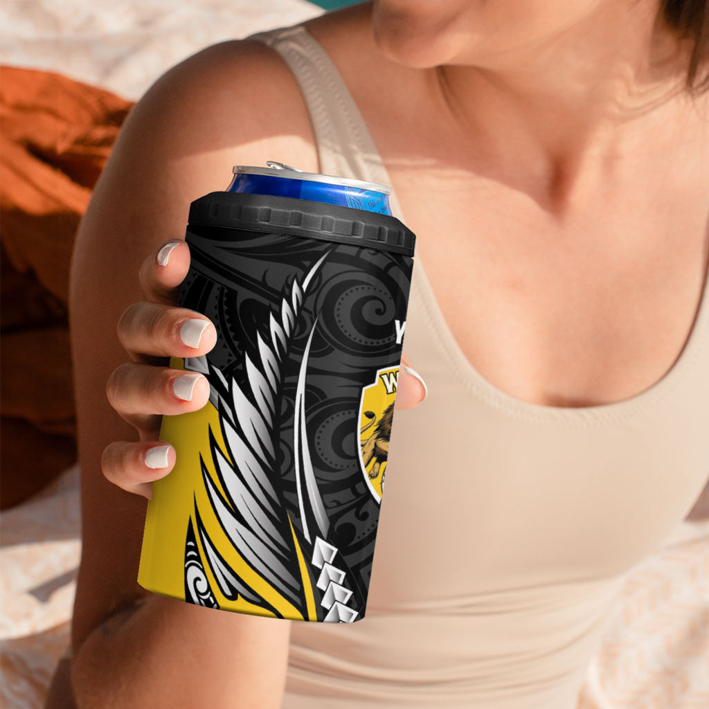 Wellington 2026 Rugby Custom 4 in 1 Can Cooler Tumbler NZ Maori Silver Fern
