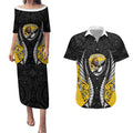 Wellington 2026 Rugby Custom Couples Matching Puletasi and Hawaiian Shirt NZ Maori Silver Fern