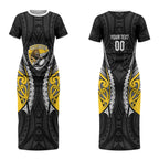 Wellington 2026 Rugby Custom Couples Matching Short Sleeve Bodycon Dress and Long Sleeve Button Shirt NZ Maori Silver Fern LT14