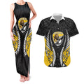 Wellington 2026 Rugby Custom Couples Matching Tank Maxi Dress and Hawaiian Shirt NZ Maori Silver Fern