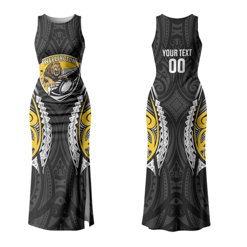 Wellington 2026 Rugby Custom Couples Matching Tank Maxi Dress and Long Sleeve Button Shirt NZ Maori Silver Fern LT14