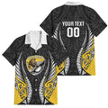 Wellington 2026 Rugby Custom Family Matching Off Shoulder Maxi Dress and Hawaiian Shirt NZ Maori Silver Fern