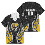 Wellington 2026 Rugby Custom Family Matching Off Shoulder Maxi Dress and Hawaiian Shirt NZ Maori Silver Fern