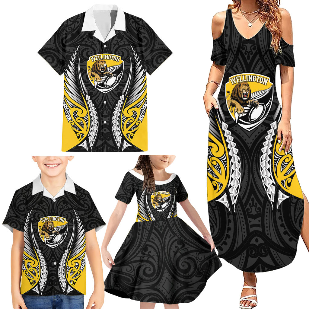 Wellington 2026 Rugby Custom Family Matching Summer Maxi Dress and Hawaiian Shirt NZ Maori Silver Fern
