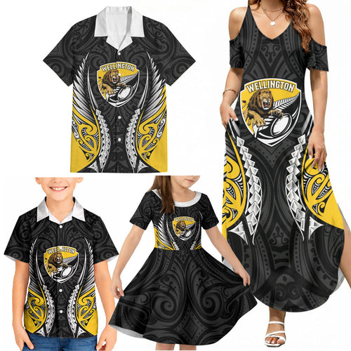 Wellington 2026 Rugby Custom Family Matching Summer Maxi Dress and Hawaiian Shirt NZ Maori Silver Fern
