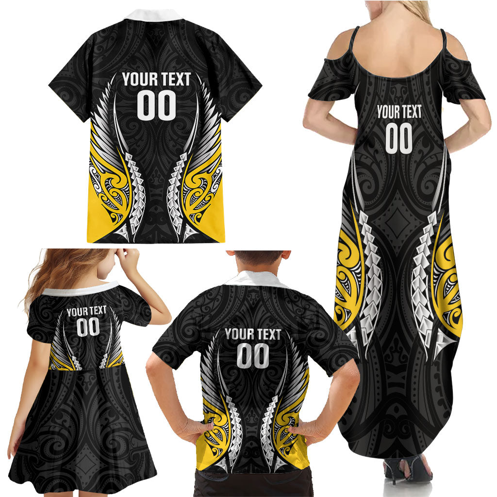 Wellington 2026 Rugby Custom Family Matching Summer Maxi Dress and Hawaiian Shirt NZ Maori Silver Fern