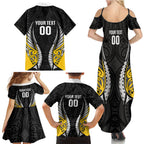 Wellington 2026 Rugby Custom Family Matching Summer Maxi Dress and Hawaiian Shirt NZ Maori Silver Fern