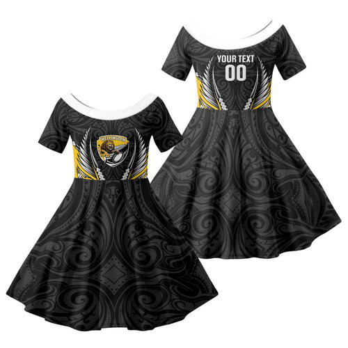 Wellington 2026 Rugby Custom Family Matching Summer Maxi Dress and Hawaiian Shirt NZ Maori Silver Fern