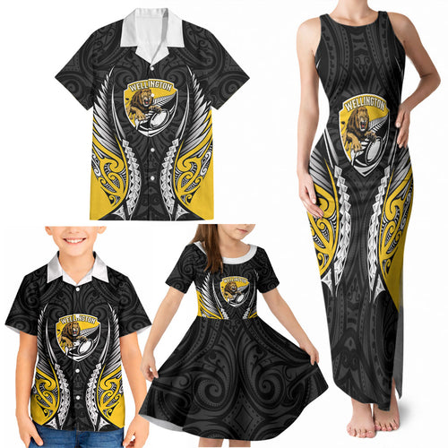 Wellington 2026 Rugby Custom Family Matching Tank Maxi Dress and Hawaiian Shirt NZ Maori Silver Fern