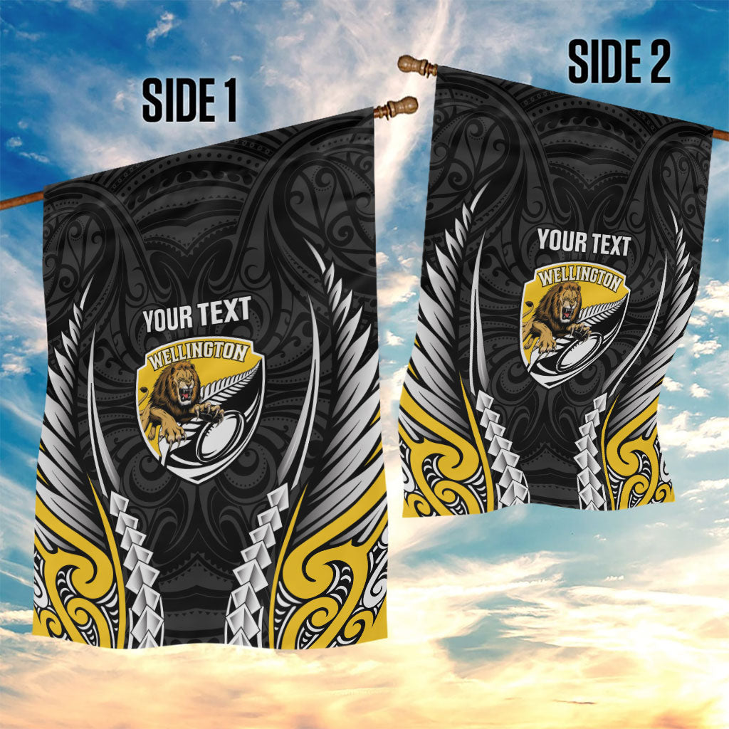 Wellington 2026 Rugby Custom Garden Flag NZ Maori Silver Fern