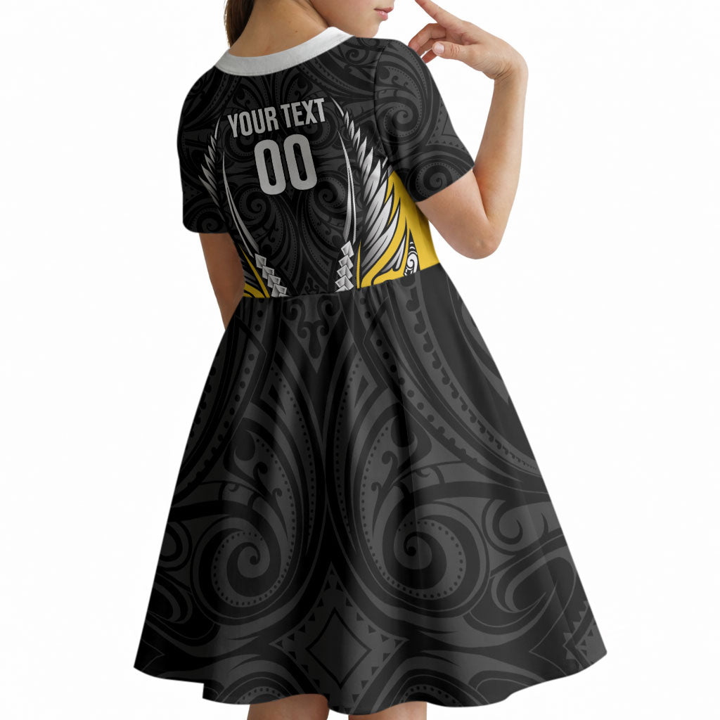Wellington 2026 Rugby Custom Kid Short Sleeve Dress NZ Maori Silver Fern