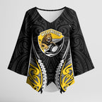 Wellington 2026 Rugby Custom Kimono Sleeve Blouse NZ Maori Silver Fern