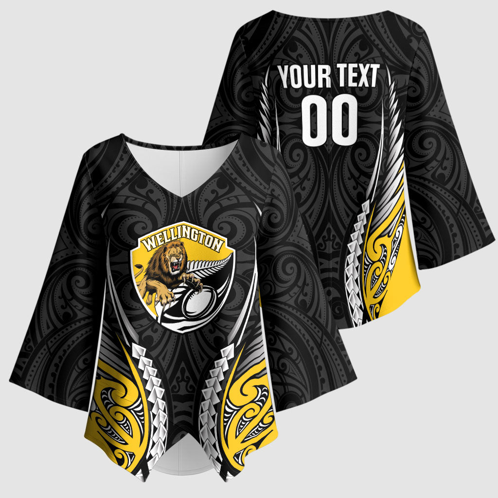 Wellington 2026 Rugby Custom Kimono Sleeve Blouse NZ Maori Silver Fern