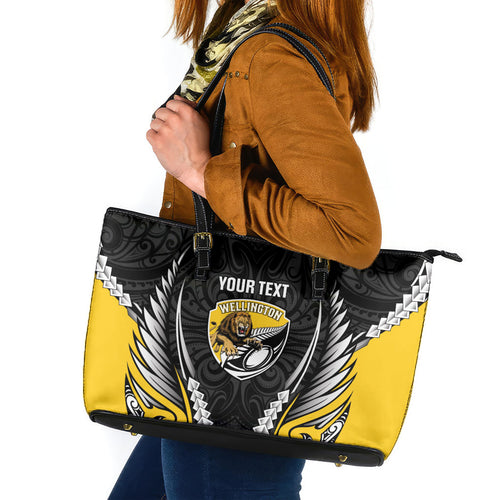 Wellington 2026 Rugby Custom Leather Tote Bag NZ Maori Silver Fern
