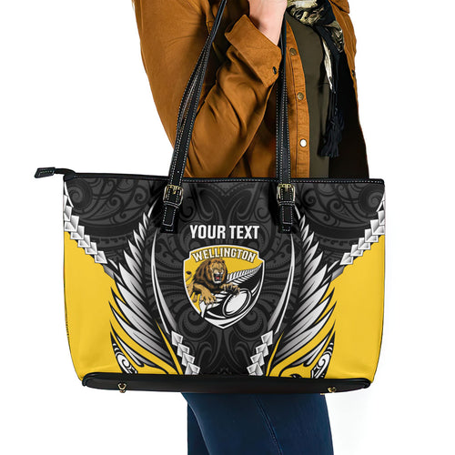 Wellington 2026 Rugby Custom Leather Tote Bag NZ Maori Silver Fern