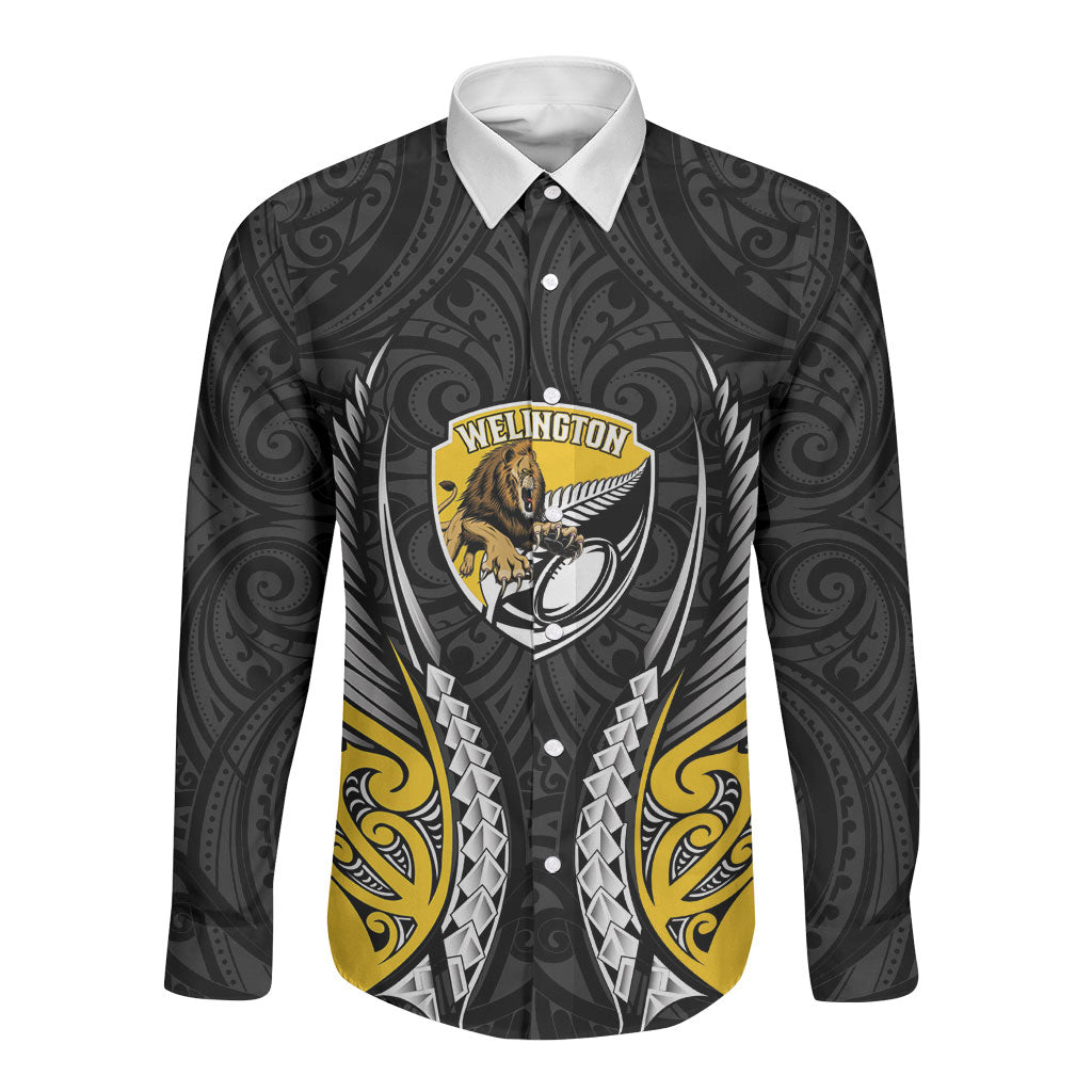 Wellington 2026 Rugby Custom Long Sleeve Button Shirt NZ Maori Silver Fern