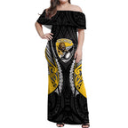 Wellington 2026 Rugby Custom Off Shoulder Maxi Dress NZ Maori Silver Fern
