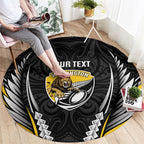 Wellington 2026 Rugby Custom Round Carpet NZ Maori Silver Fern