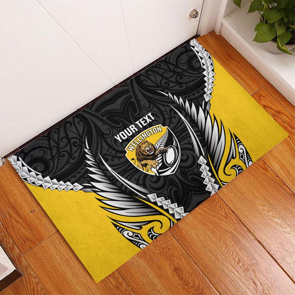 Wellington 2026 Rugby Custom Rubber Doormat NZ Maori Silver Fern