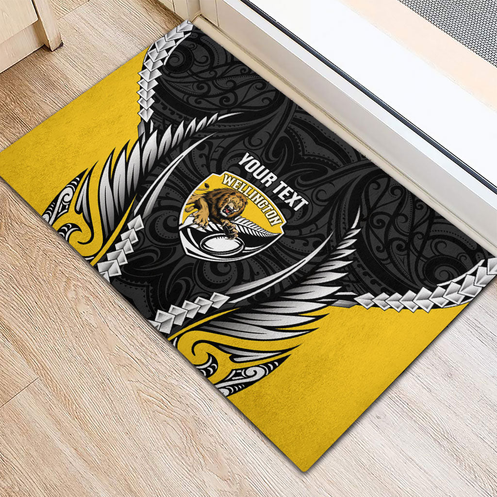 Wellington 2026 Rugby Custom Rubber Doormat NZ Maori Silver Fern