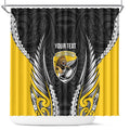 Wellington 2026 Rugby Custom Shower Curtain NZ Maori Silver Fern