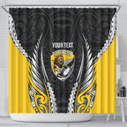 Wellington 2026 Rugby Custom Shower Curtain NZ Maori Silver Fern