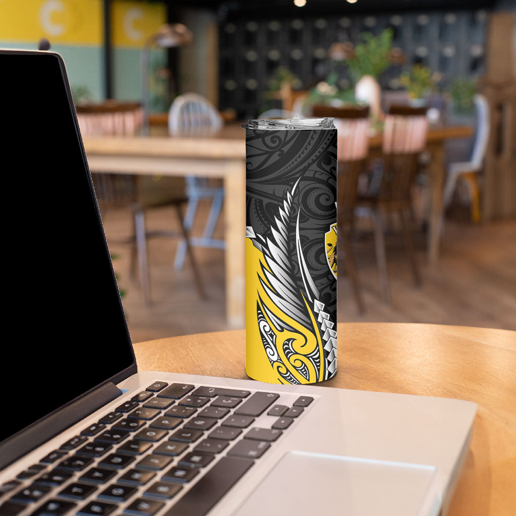 Wellington 2026 Rugby Custom Skinny Tumbler NZ Maori Silver Fern