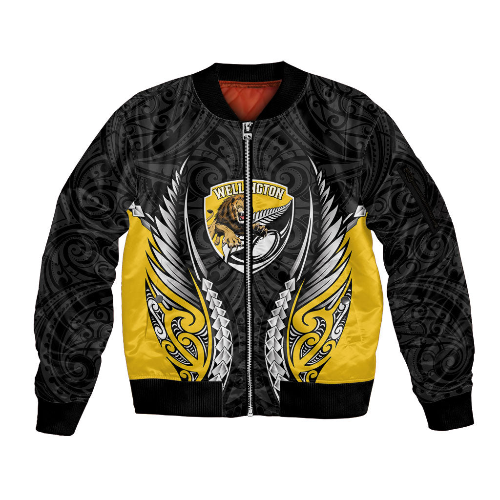 Wellington 2026 Rugby Custom Sleeve Zip Bomber Jacket NZ Maori Silver Fern