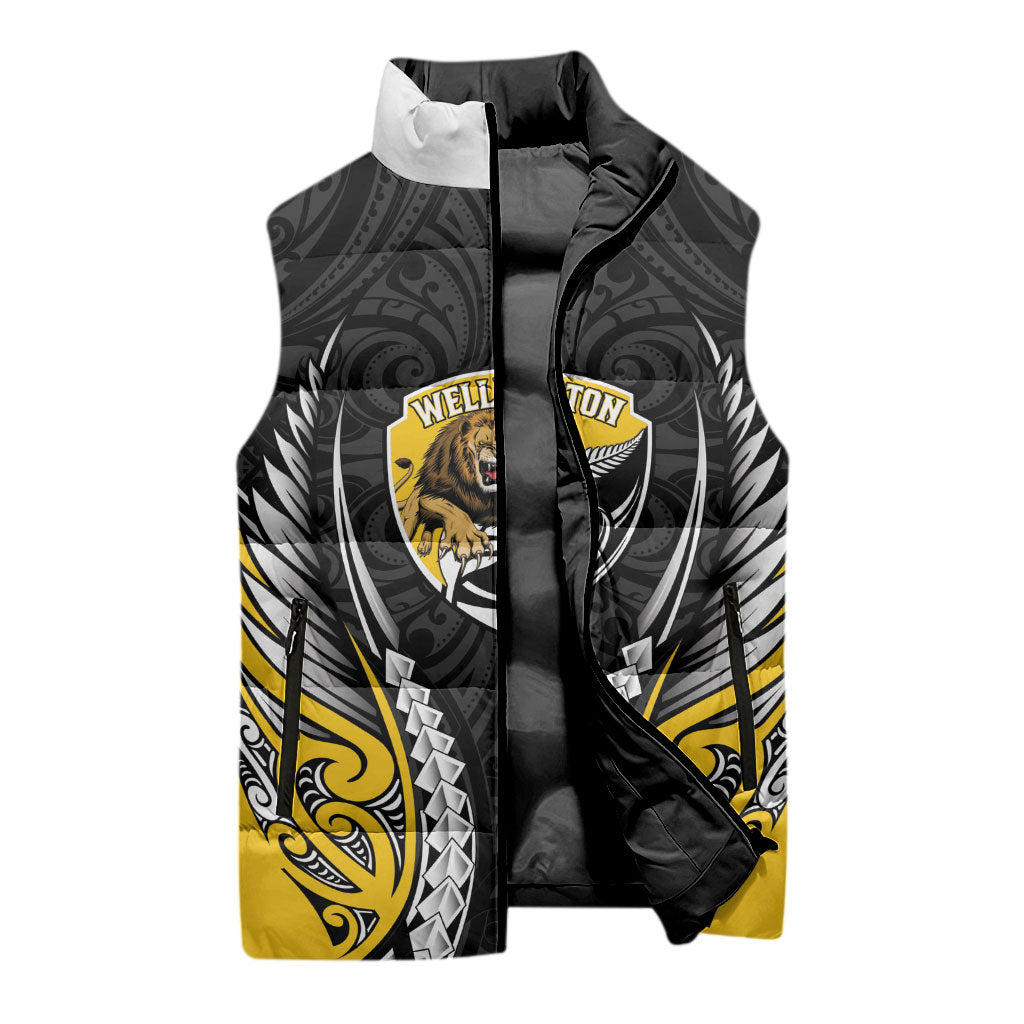 Wellington 2026 Rugby Custom Sleeveless Puffer Jacket NZ Maori Silver Fern