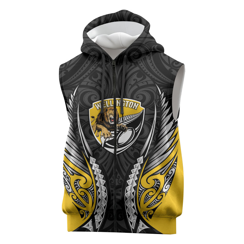 Wellington 2026 Rugby Custom Sleeveless Zip Hoodie NZ Maori Silver Fern