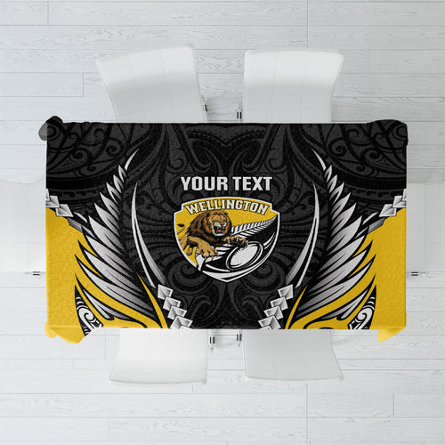 Wellington 2026 Rugby Custom Tablecloth NZ Maori Silver Fern