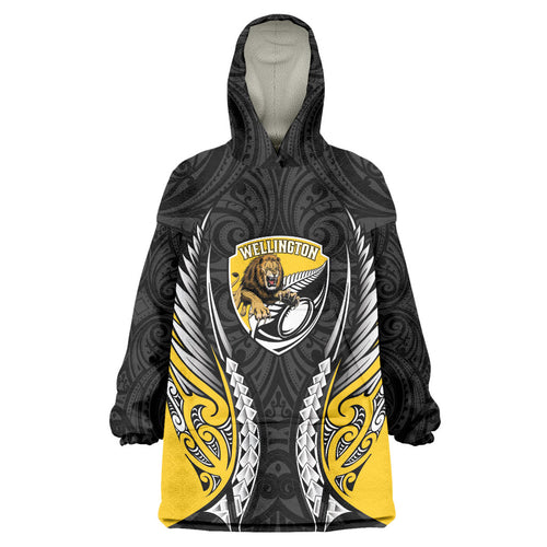 Wellington 2026 Rugby Custom Wearable Blanket Hoodie NZ Maori Silver Fern