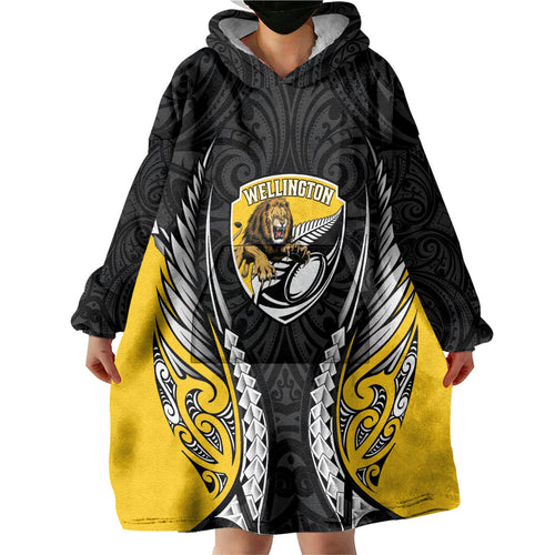 Wellington 2026 Rugby Custom Wearable Blanket Hoodie NZ Maori Silver Fern