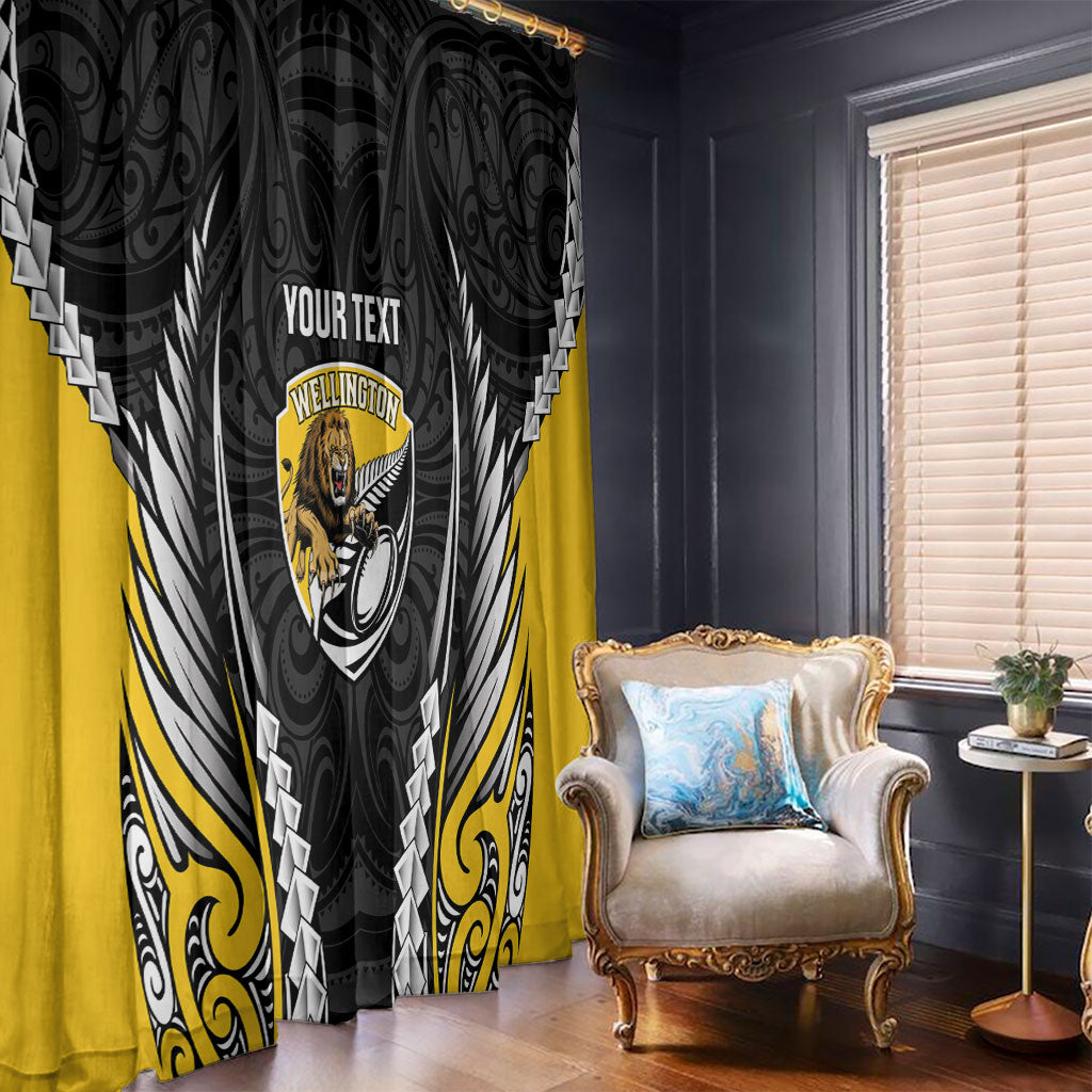 Wellington 2026 Rugby Custom Window Curtain NZ Maori Silver Fern